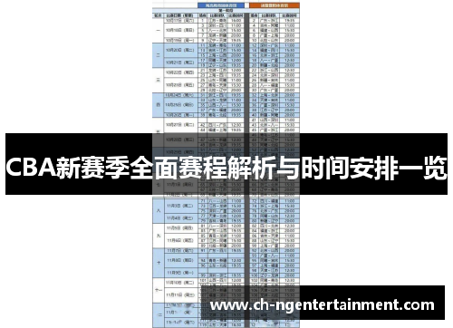 CBA新赛季全面赛程解析与时间安排一览